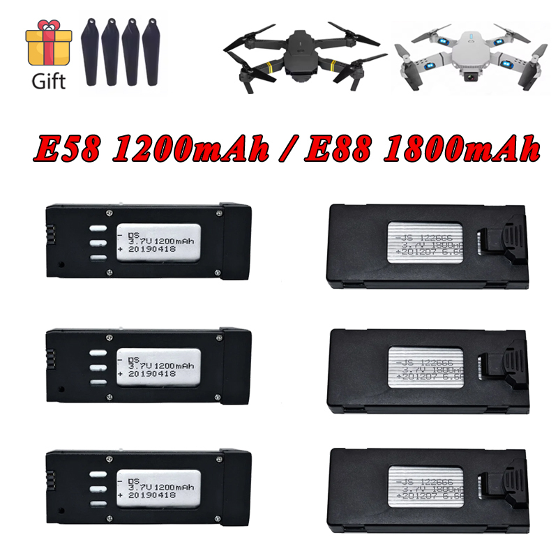 Baterai Lipo 3.7V 1200MAh 1800 - Eachine Drone E58 ulasan dan harga